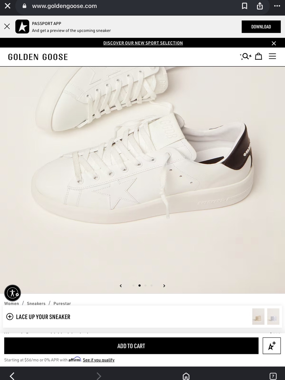 Golden Goose White Leather Sneakers with Black Heel Tab - Picture 4 of 12